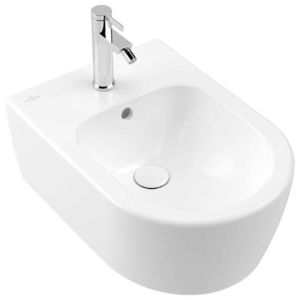 Villeroy and Boch Avento wall- Bidet 540500RW stone white C-plus, 2000 tap hole, with overflow