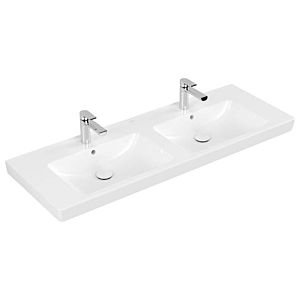 Villeroy & Boch Waschtisch Subway 2.0 7175D0R1 130 x 47 cm, weiss, Ceramicplus, mit 2 Hahnlöcher