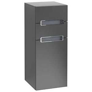 Villeroy & Boch Subway 2.0 Seitenschrank A7131RPD 35,4x85,7x37cm, rechts, Griff chrom, silbergrau, black matt lacquer