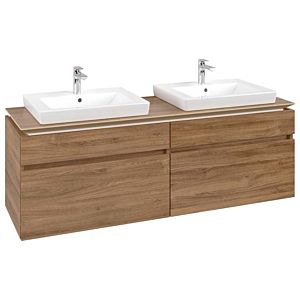 Villeroy und Boch Legato Waschtischunterschrank B69300RH 160x55x50cm, für 2 Waschtische, Kansas Oak