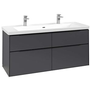 Subway 3.0 Villeroy et Boch vasque C602L1VR 127,2x57,6x47,8cm, avec LED / poignée Noir volcan, graphite