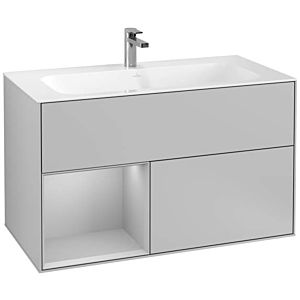 Villeroy und Boch Finion Waschtischunterschrank F030GJGJ 99,6x59,1x49,8cm, Regal links Light grey matt, Light grey matt