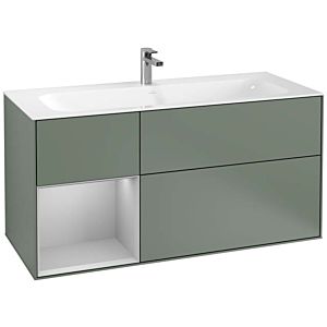 Villeroy und Boch Finion Waschtischunterschrank F060GJGM 119,6x59,1cm, Regal links Light grey matt, Olive Matt Lacquer