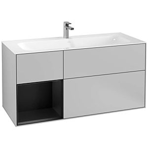 Villeroy und Boch Finion Waschtischunterschrank F060PDGJ 119,6x59,1cm, Regal links Black matt lacquer, Light grey matt