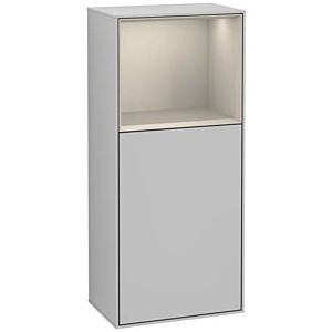 Villeroy und Boch Finion Seitenschrank F500HHGJ 41,8x93,6x27cm, links, Regal oben Sand Matt, Light grey matt