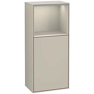 Villeroy and Boch Finion side cabinet F500HHHH 41.8x93.6x27cm, left, shelf above Sand matt, Sand Matt Lacquer