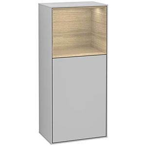 Villeroy und Boch Finion Seitenschrank F500PCGJ 41,8x93,6x27cm, links, Regal oben Oak Veneer, Light grey matt