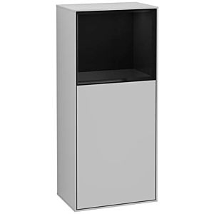 Villeroy und Boch Finion Seitenschrank F500PHGJ 41,8x93,6x27cm, links, Regal oben Glossy Black, Light grey matt