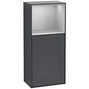 Villeroy und Boch Finion Seitenschrank F510GJHG 41,8x93,6x27cm, rechts, Regal oben Light Grey Matt, Midnight Blue Matt Lacquer