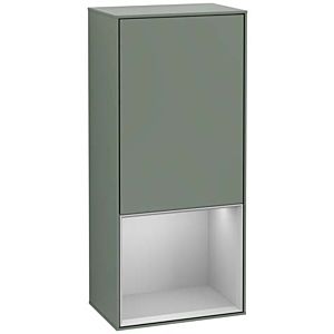 Villeroy and Boch Finion side cabinet F540GJGM 41.8x93.6x27cm, left, shelf below Light Grey Matt , Olive Matt Lacquer