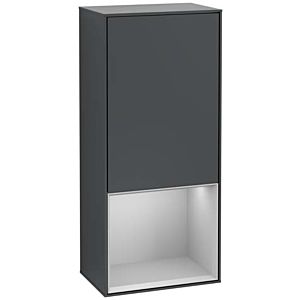 Villeroy and Boch Finion side cabinet F540GJHG 41.8x93.6x27cm, left, shelf below Light Grey Matt , Midnight Blue Matt Lacquer