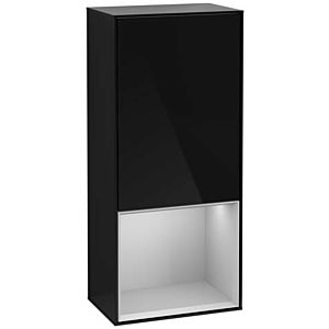 Villeroy and Boch Finion side cabinet F540GJPH 41.8x93.6x27cm, left, shelf below Light Grey Matt , Glossy Black Lacquer