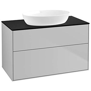 Villeroy und Boch Finion Waschtischunterschrank FA0200GJ 100x60,3cm, Abdeckplatte black matt, Light grey matt