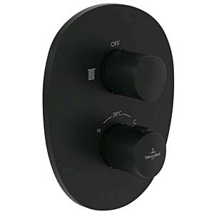 Villeroy and Boch Antao trim set TVS111001000K5 concealed thermostat with one-way volume control, matt black