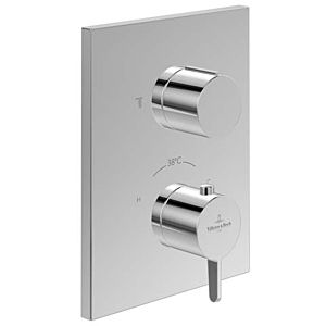 Villeroy and Boch Conum trim set TVS12700100061 concealed thermostat with one-way volume control, wall mounting, chrome