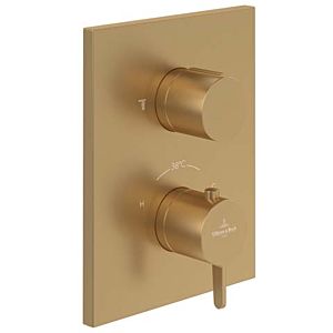 Villeroy and Boch Conum final installation set TVS12700100076 concealed thermostat with one-way volume control, wall mounting, brushed gold