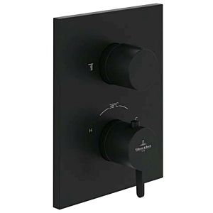 Villeroy and Boch Conum trim set TVS127001000K5 concealed thermostat with one-way volume control, wall mounting, matt black