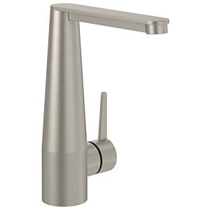 Villeroy and Boch Conum single lever basin mixer TVW12700400064 with push-open waste set, brushed nickel black