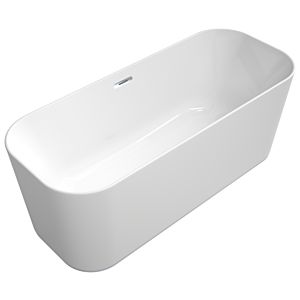 Villeroy und Boch Finion Rechteck-Freistehwanne 177FIN7N1BCV3RW 170 x 70 cm, Wasserzulauf, Schürze Colour on Demand, stone white, chrom