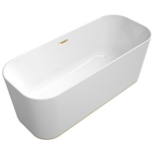 Villeroy & Boch Finion freistehende Badewanne 177FIN7A2BCV201 170x70cm, Design-Ring, Schürze Colour on Demand, weiß, champagne