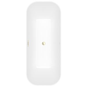 Villeroy et Boch Finion baignoire autoportante rectangulaire 177FIN7A2BCV2RW 170 x 70 cm, anneau design, tablier Color on Demand, blanc pierre, champagne