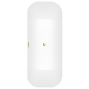 Villeroy und Boch Finion Rechteck-Freistehwanne 177FIN7A3BCV2RW 170 x 70 cm, Design-Ring, Schürze Colour on Demand, stone white, gold