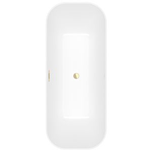 Villeroy und Boch Finion Rechteck-Freistehwanne 177FIN7A3BCV4RW 170 x 70 cm, Schürze Colour on Demand, stone white, gold