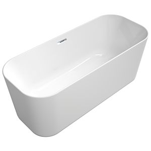 Villeroy & Boch Finion freistehende Badewanne 177FIN7N1BCV201 170x70cm, Wasserzulauf, Design-Ring, Schürze Colour on Demand, weiß, chrom