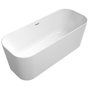 Villeroy & Boch Finion freistehende Badewanne 177FIN7N1BCV301 170x70cm, Wasserzulauf, Schürze Colour on Demand, weiß, chrom