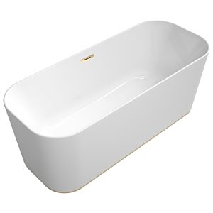 Villeroy &amp; Boch Finion baignoire en îlot 177FIN7N2BCV201 170x70cm, arrivée d&#39;eau, anneau design, tablier Color on Demand, blanc , champagne