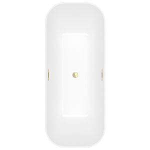 Villeroy und Boch Finion Rechteck-Freistehwanne 177FIN7N3BCV4RW 170 x 70 cm, Wasserzulauf, Schürze Colour on Demand, stone white, gold