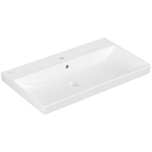 Villeroy et Boch Avento meuble lavabo 415680RW 80 x 47 cm, 1 trou robinetterie, avec trop-plein, pierre blanc C-plus