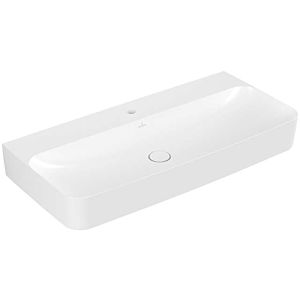 Villeroy et Boch Finion lavabo 4168A2RW 100x47cm, blanc pierre C +, trou robinetterie central perforé, sans trop-plein