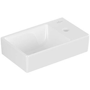 Villeroy und Boch Avento Handwaschbecken 43003LR1 36 x 22 cm, 1 Hahnloch, ohne Überlauf, links, weiß C-plus