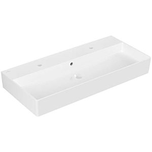 Villeroy und Boch Memento 2.0 Waschtisch 4A22A401 100x47cm, 2 Hahnlöcher, mit Überlauf, Weiß