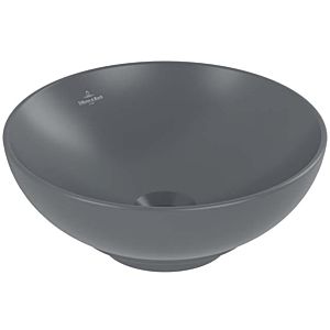 Villeroy and Boch Loop &amp; friends countertop washbasin 4A4500i4 d = 38cm, without tap platform, with overflow, graphite C-plus