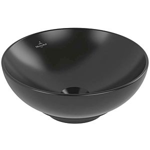 Villeroy and Boch Loop &amp; friends countertop washbasin 4A4500S5 d = 38cm, without tap platform, with overflow, ebony C-plus