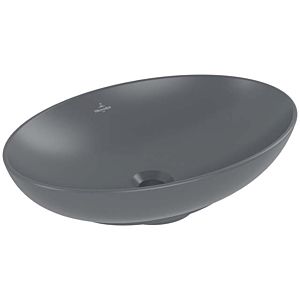 Villeroy and Boch Loop &amp; friends countertop washbasin 4A4700i4 56x38cm, oval, without tap platform, with overflow, graphite C-plus