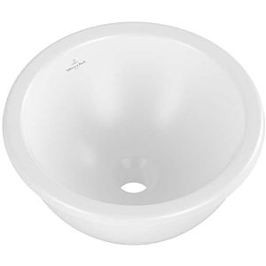 Villeroy und Boch Loop & friends Unterbauwaschbecken 4A5100RW rund, ohne Hahnlochbank, mit Überlauf, Ø 33 cm, stone white C-plus