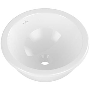 Villeroy and Boch Loop &amp; friends undermount washbasin 4A5201R1 round, without tap hole bank, without overflow, Ø 38 cm, white C-plus