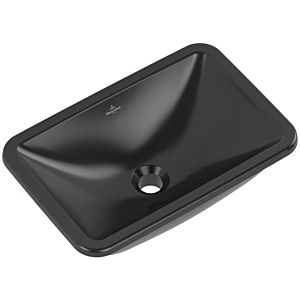 Villeroy and Boch Loop &amp; friends undermount sink 4A5601S5 without tap hole bank, without overflow, 45 x 28 cm, Ebony C-plus