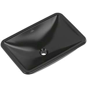 Villeroy and Boch Loop &amp; friends undermount washbasin 4A5700S5 without tap hole bank, with overflow, 54 x 34 cm, Ebony C-plus