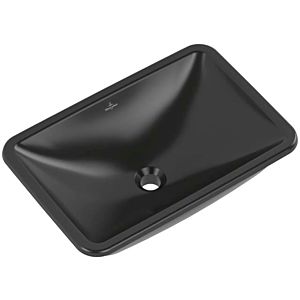 Villeroy et Boch Loop &amp; friends 4A5701S5 sans rangée de trous pour robinetterie, sans trop-plein, 54 x 34 cm, Ebony C-plus