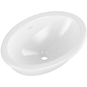 Villeroy und Boch Loop & friends Einbauwaschbecken 4A6200R1 oval, ohne Hahnlochbank, mit Überlauf, 57 x 41 cm, weiß C-plus