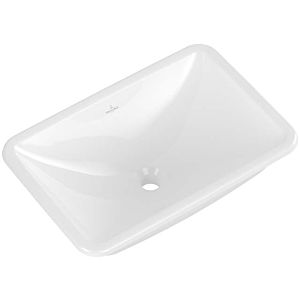 Villeroy and Boch Loop &amp; friends built-in washbasin 4A6500R1 without tap hole bank, with overflow, 60 x 40.5 cm, white C-plus