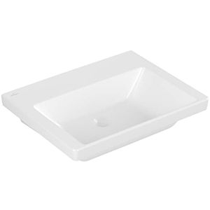 Villeroy and Boch Subway 3.0 washbasin 4A706FRW 60x47cm, ground underside, without tap hole / without overflow, stone white C-plus