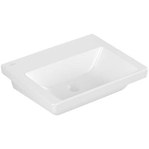 Villeroy and Boch Subway 3.0 washbasin 4A70F6RW 55x44cm, without tap hole / without overflow, stone white C-plus