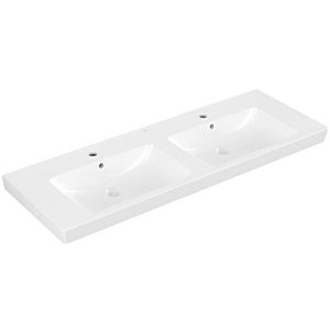 Villeroy & Boch Waschtisch Subway 2.0 7175D001 130 x 47 cm, weiss, 2 Hahnlöcher, mit Überlauf