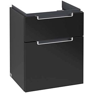 Villeroy & Boch Subway 2.0 Waschtisch-Unterschrank A90700PD 48,5x59x38cm, 2 Auszüge, Griff silbermatt, black matt lacquer