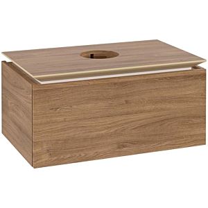 Villeroy und Boch Legato Waschtischunterschrank B60100RH 80x38x50cm, Waschtisch mittig, Kansas Oak